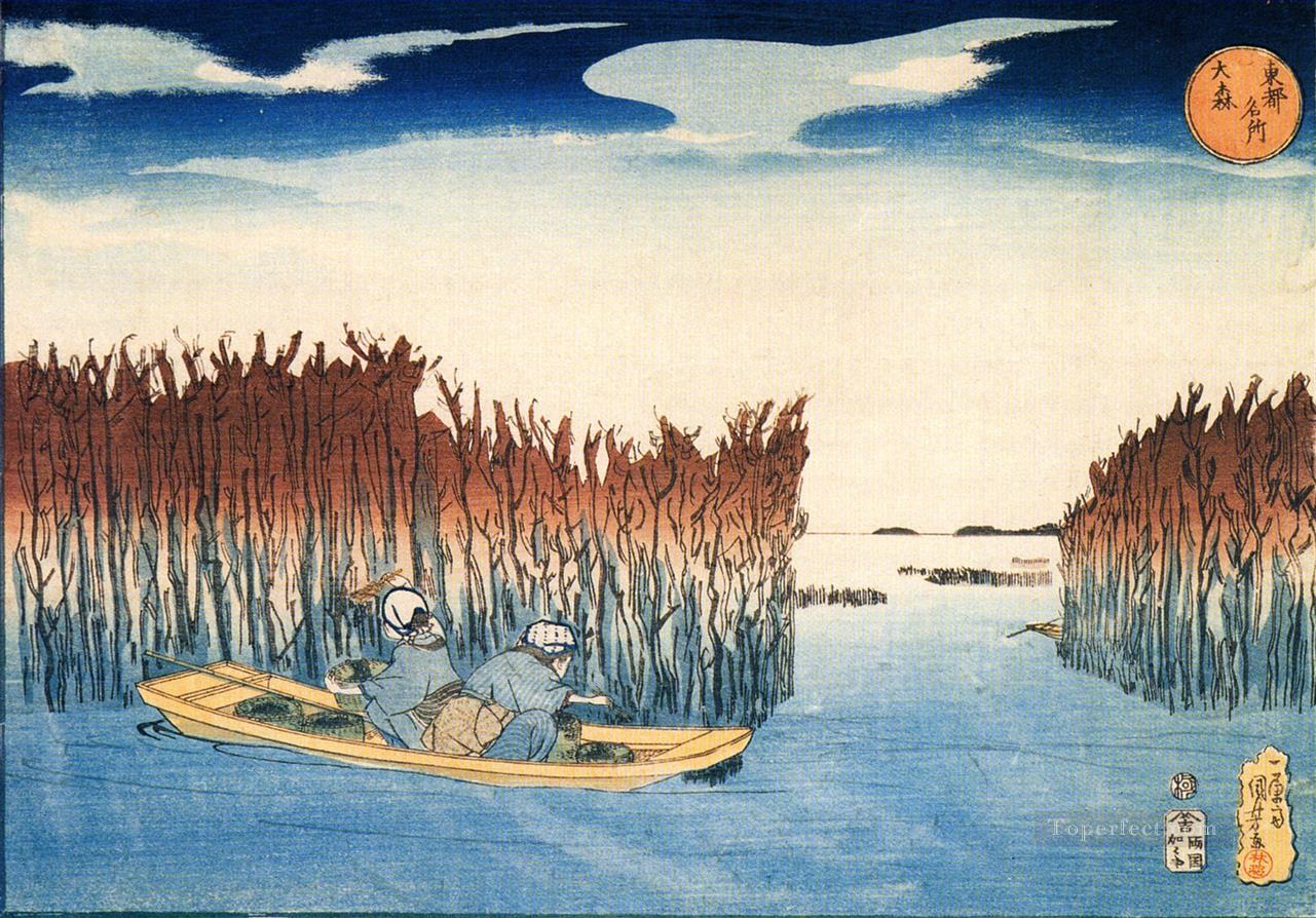 Recolectores de algas en omari Utagawa Kuniyoshi Japonés Pintura al óleo